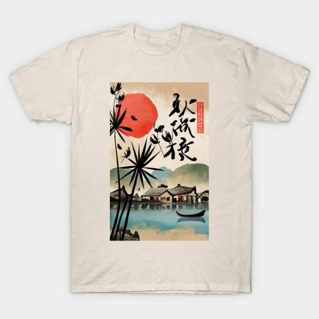 Japanese fishing village T-Shirt by Scar